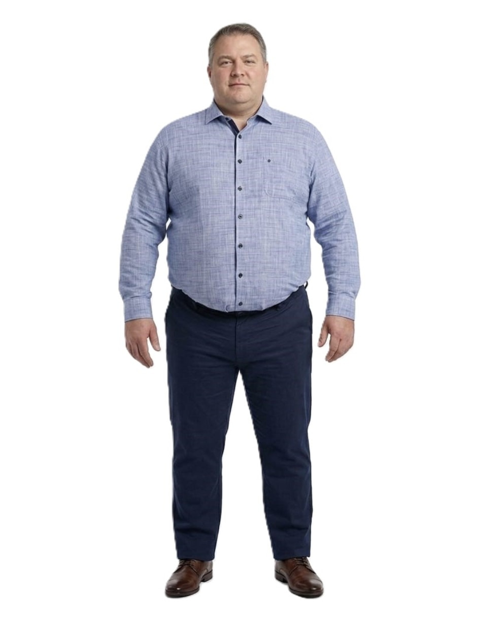Camisa casual michel blanc de algodón manga larga para hombre