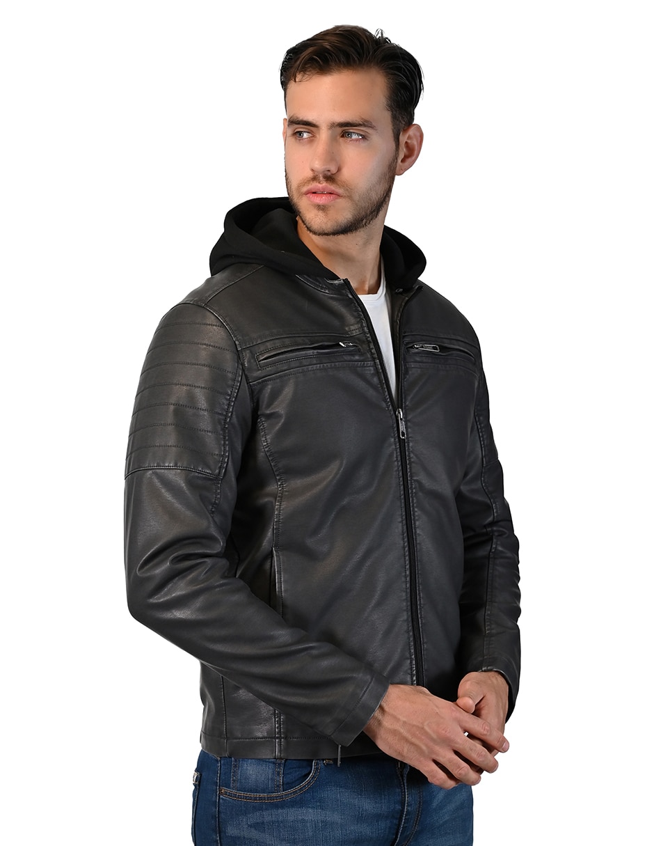 Chamarra casual leecon bolsillos para hombre