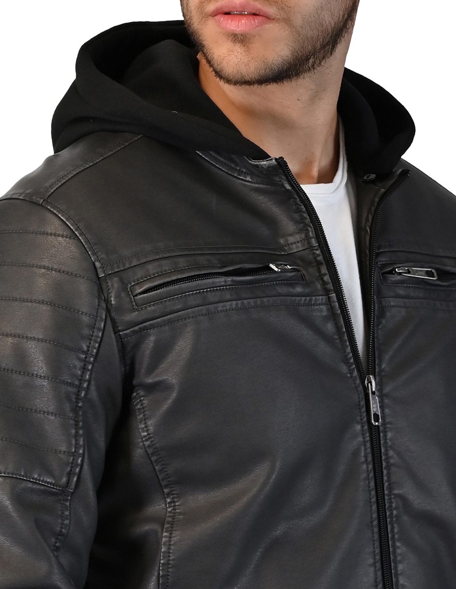 Chamarra casual leecon bolsillos para hombre