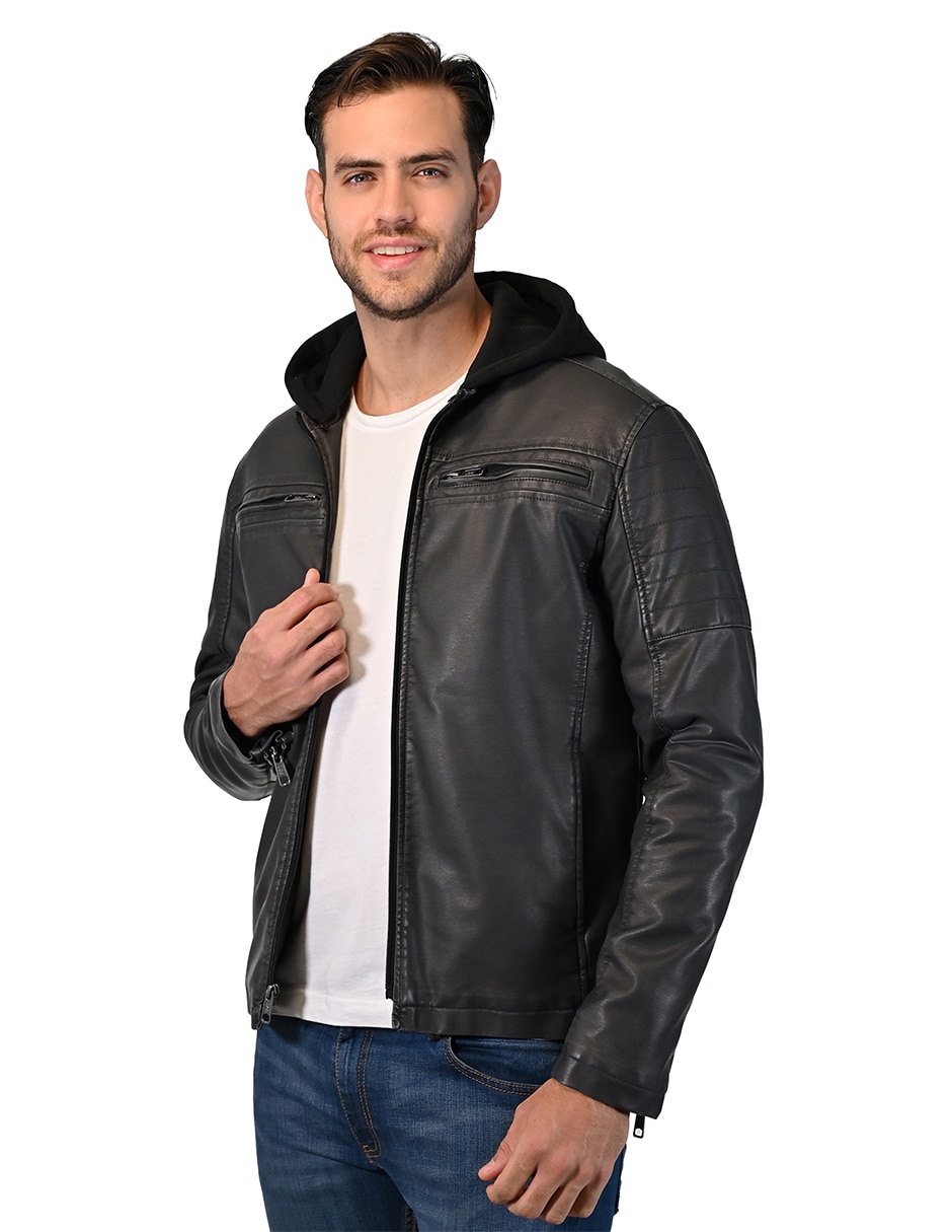 Chamarra casual leecon bolsillos para hombre