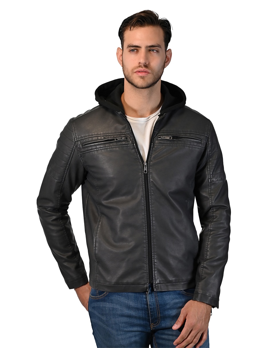 Chamarra casual leecon bolsillos para hombre