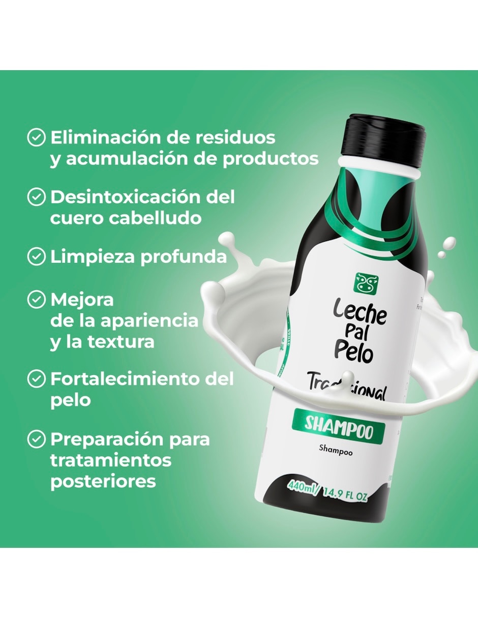 Shampoo hidratante para cabello todo tipo shampoo leche pal pelo tradicional 440 ml leche pal pelo