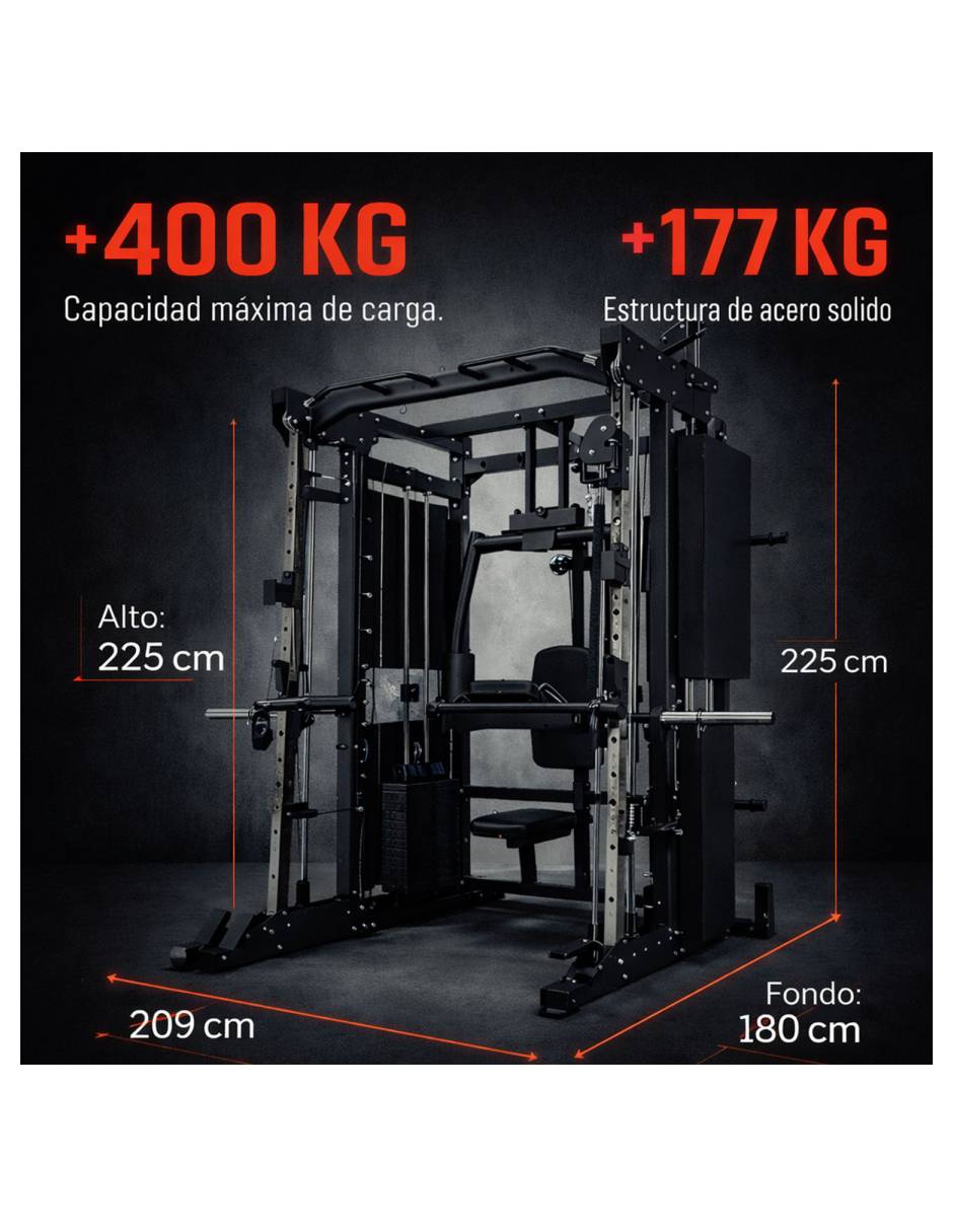 Jaula Multiestación Pro Peso Integrado 136 kg 8