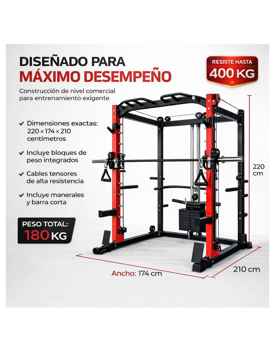 Jaula Multiestación Peso Integrado 34.7 kg Centurfit