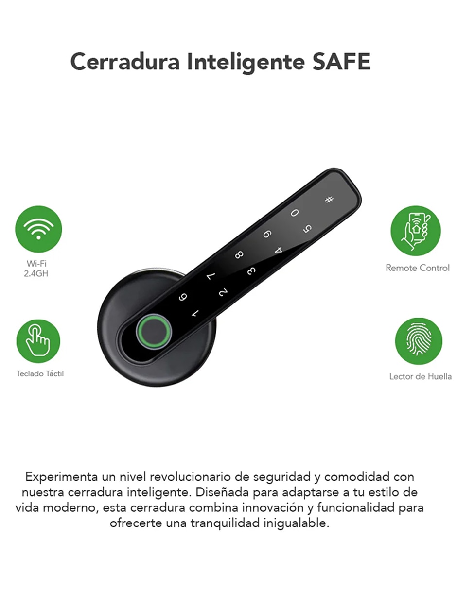 Cerradura para digital rocket house c1234 de biométrica