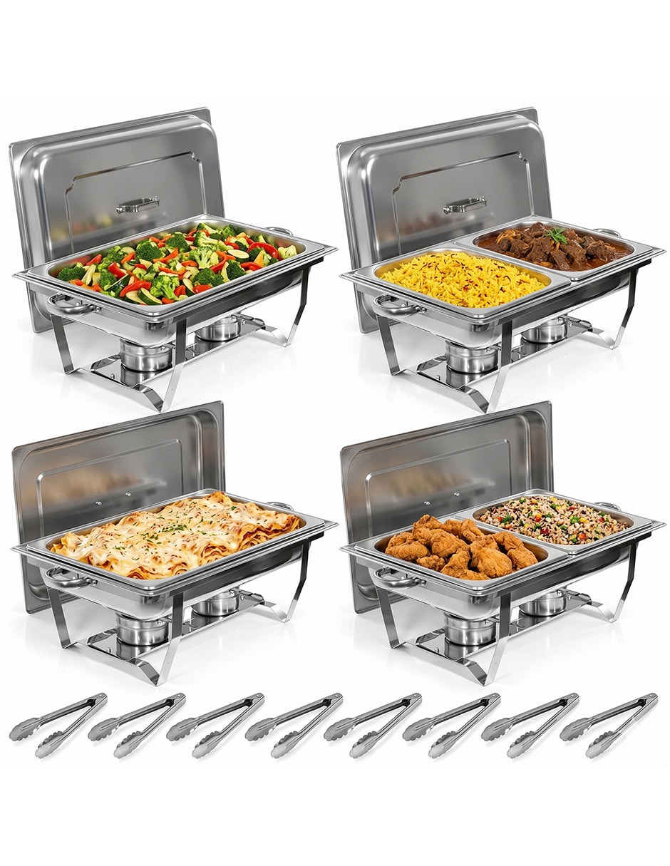 Kit/Chafer bufetera de Acero inoxidable Bufetera 4 compartimento/compartimentos