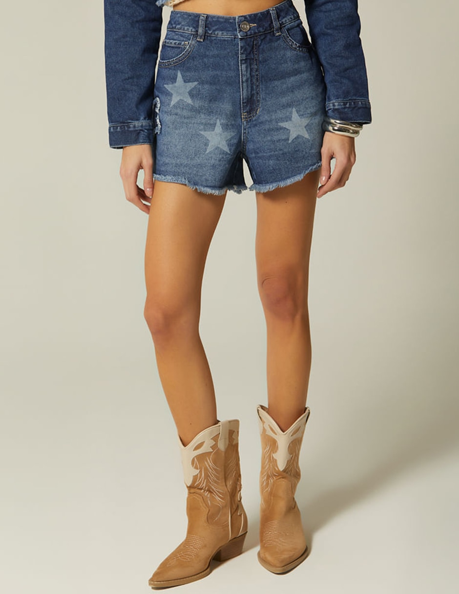Short studio f de mezclilla para mujer