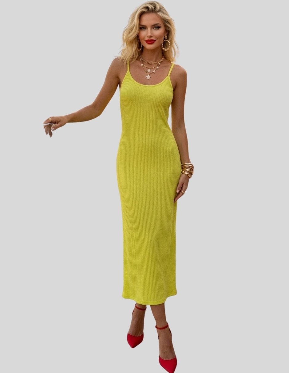 Midi casual malabis vestido largo mujer acanalado corte recto con caída suelta para mujer