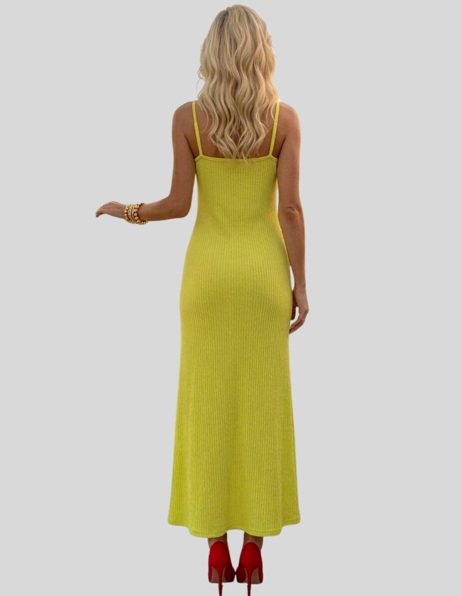 Midi casual malabis vestido largo mujer acanalado corte recto con caída suelta para mujer