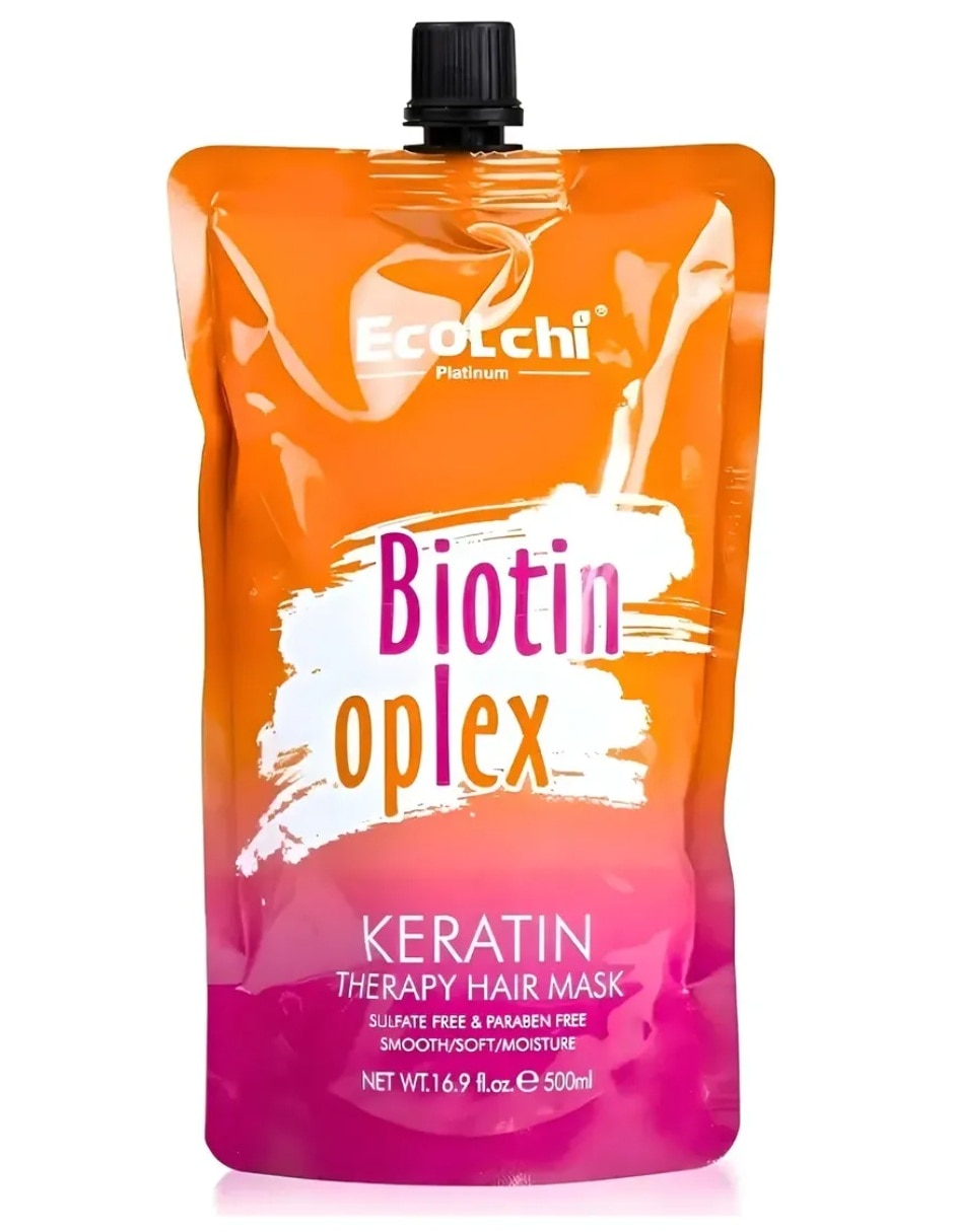 Mascarilla para cabello Ecolchi Biotin Oplex Keratina para antifrizz 500 ml