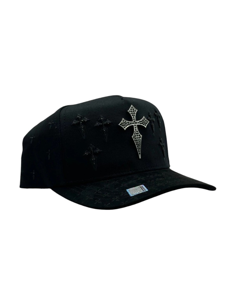 Gorra visera curva snapback casual big boss cruz black grey para hombre