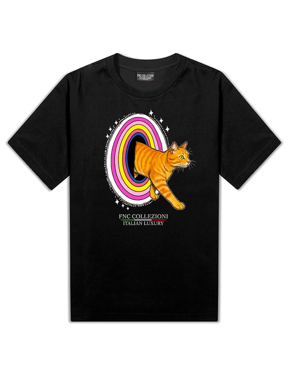 Playera Fnc Collezioni Stranger Cat cuello redondo para hombre