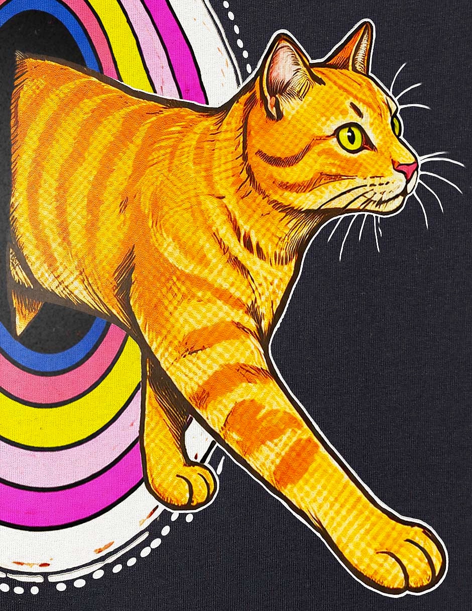 Playera Fnc Collezioni Stranger Cat cuello redondo para hombre