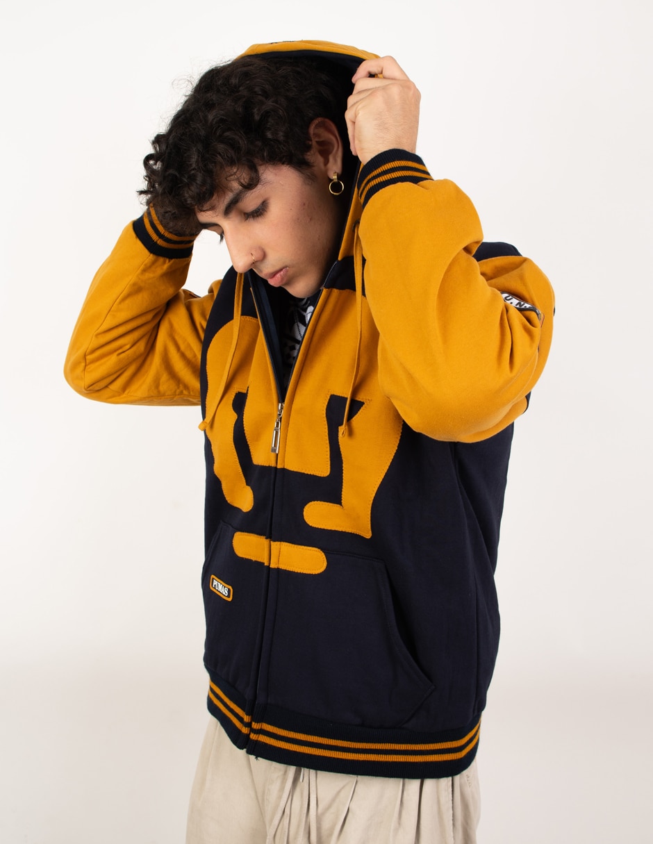 Sudadera Garra Azul con bolsa con cierre Pumas de la UNAM para hombre