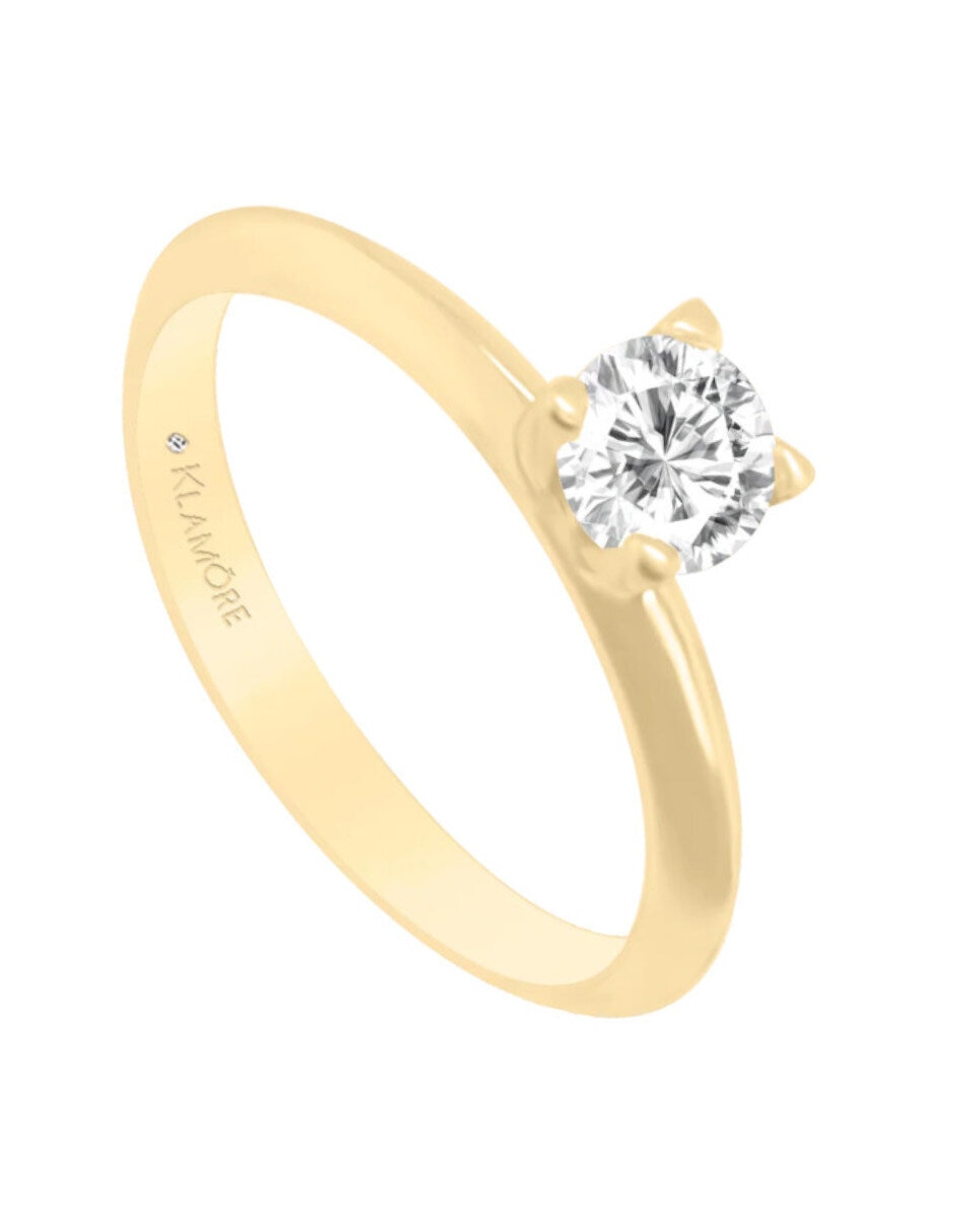 Anillo de compromiso de oro 14 k klamore compromesso diamante