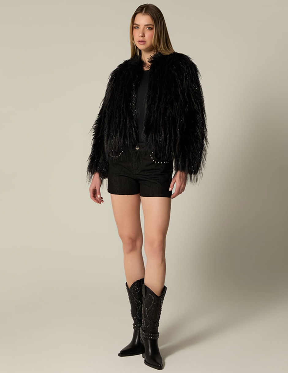 Short studio f de mezclilla para mujer
