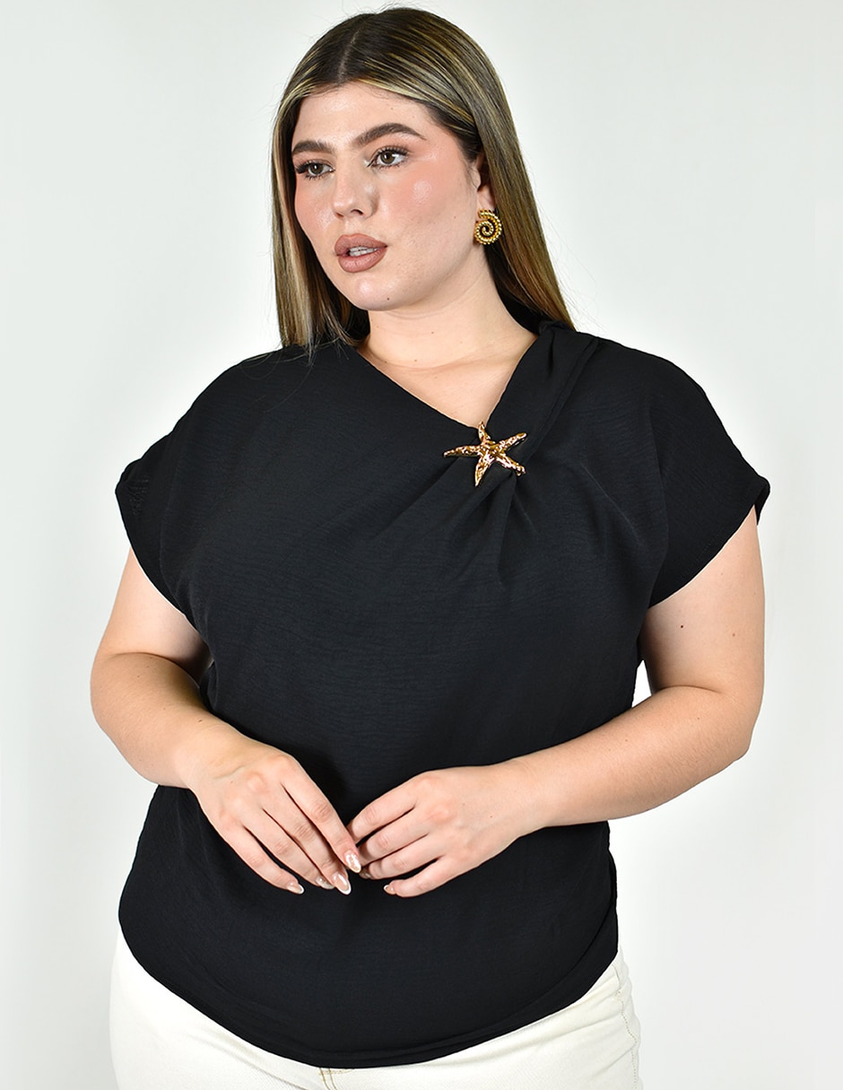 Blusa manga corta para mujer