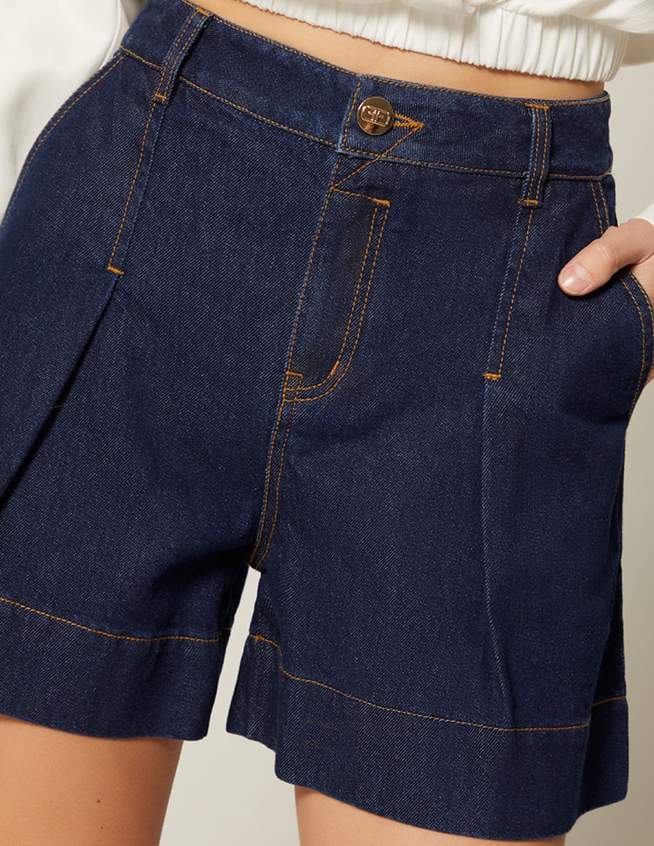 Short studio f de mezclilla para mujer