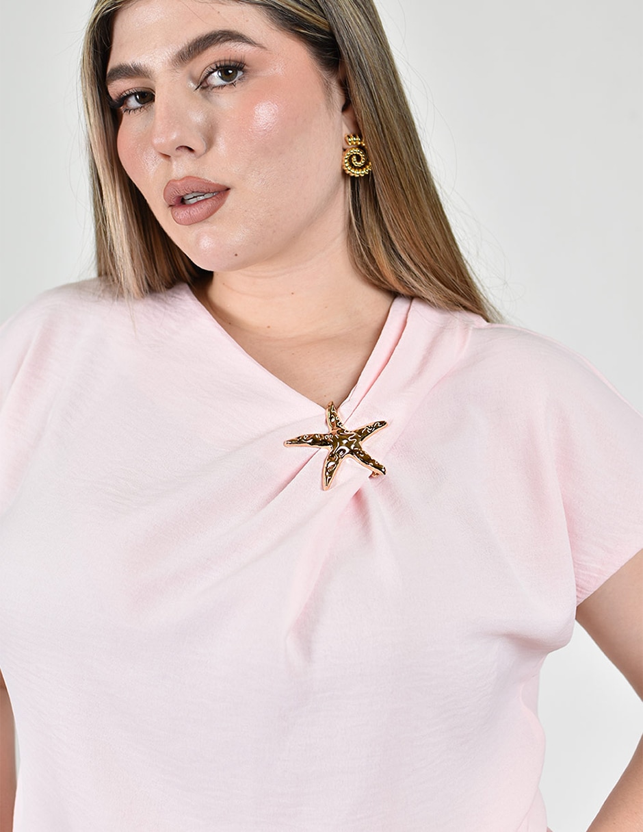 Blusa manga corta para mujer 4