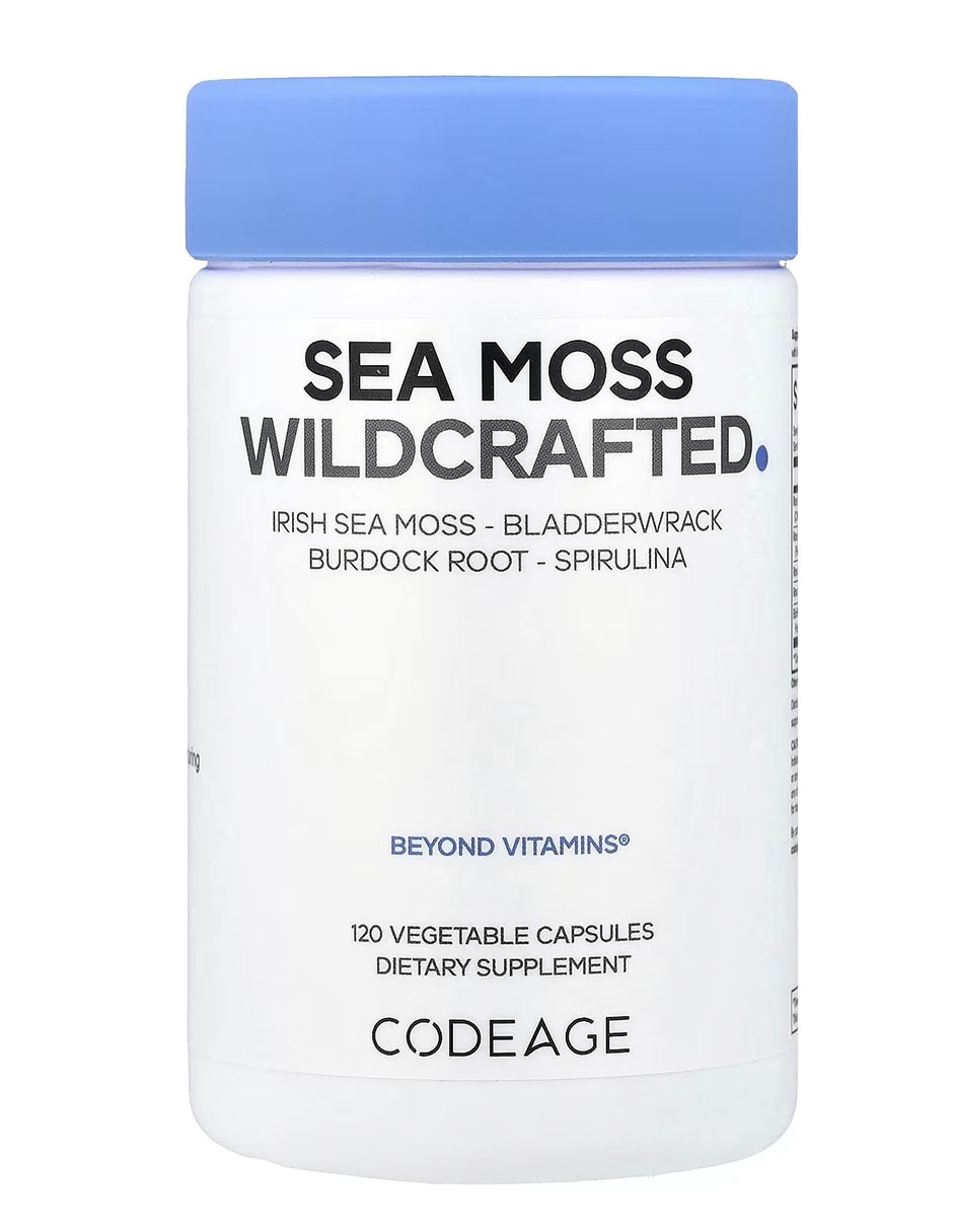 Musgo marino recolectado en estado silvestre 120 cápsulas codeage con alga espirulina