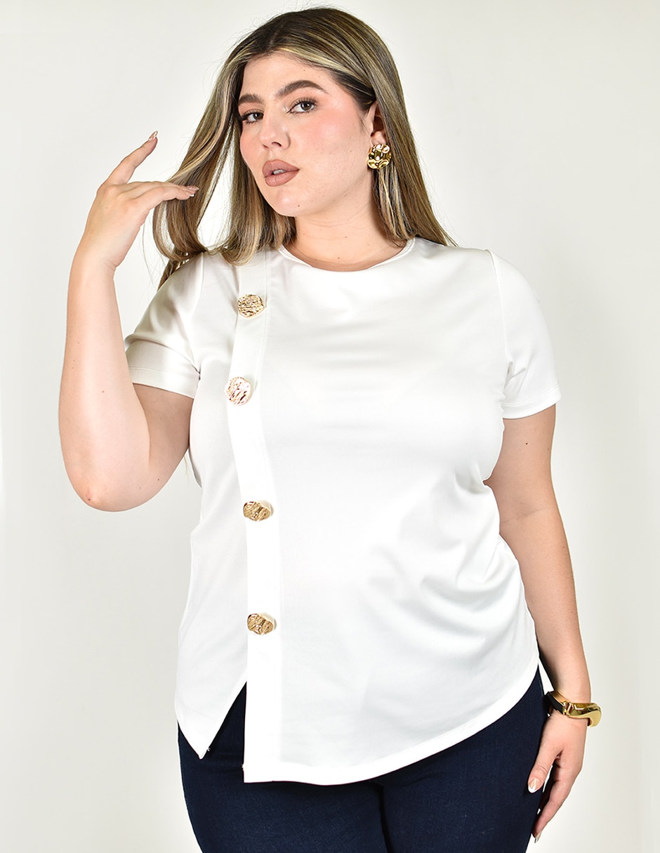 Blusa manga corta para mujer