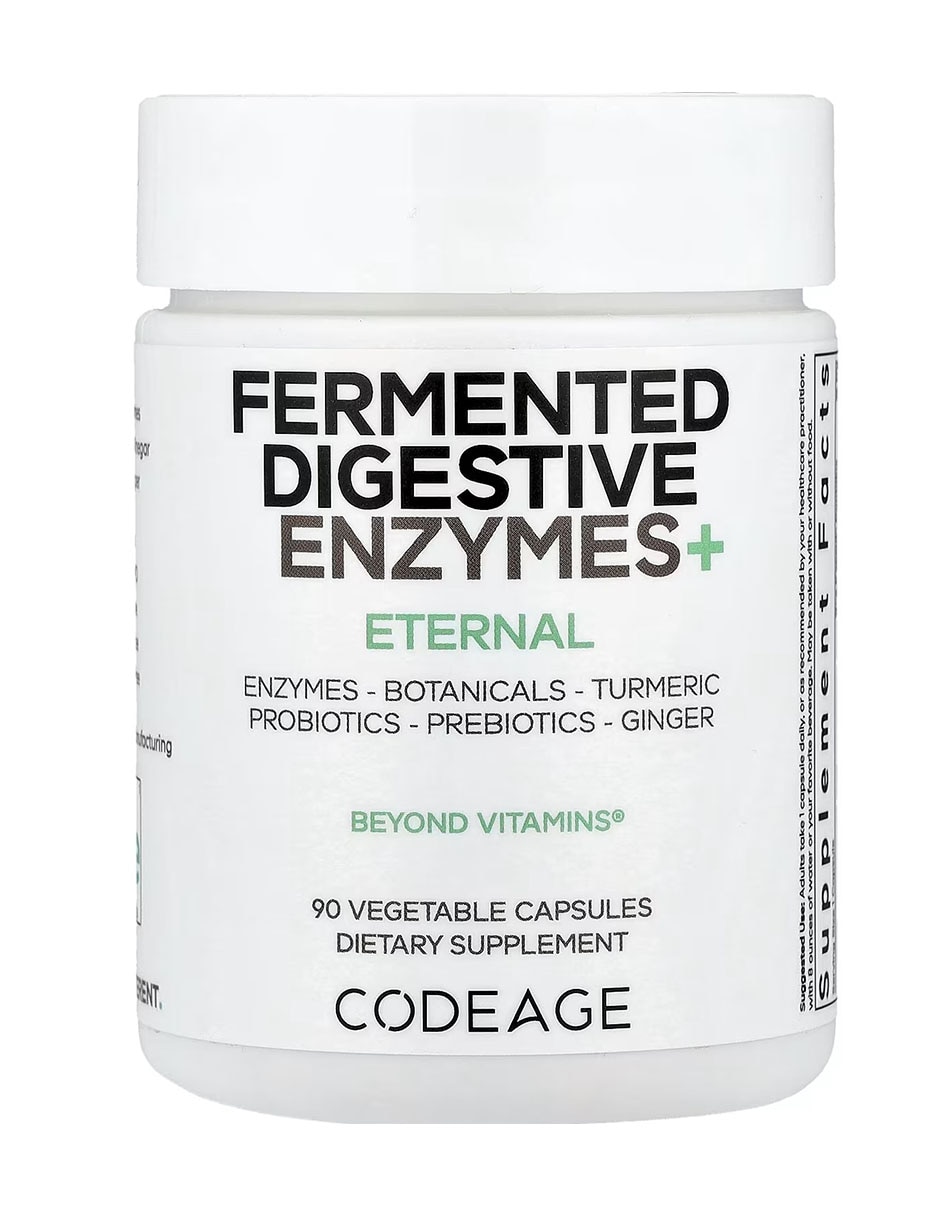Enzimas digestivas fermentadas+ 90 cápsulas codeage con enzimas digestivas y probióticos de