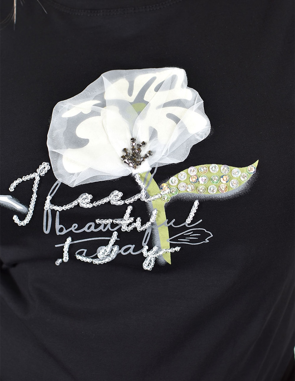 Playera manga corta cuello redondo para mujer 4