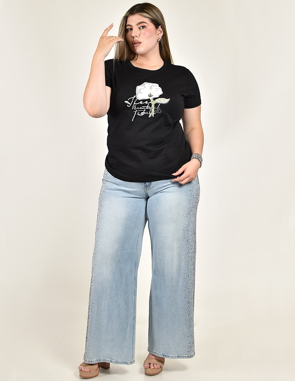 Playera manga corta cuello redondo para mujer 5