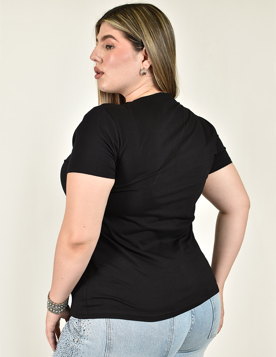 Playera manga corta cuello redondo para mujer 2