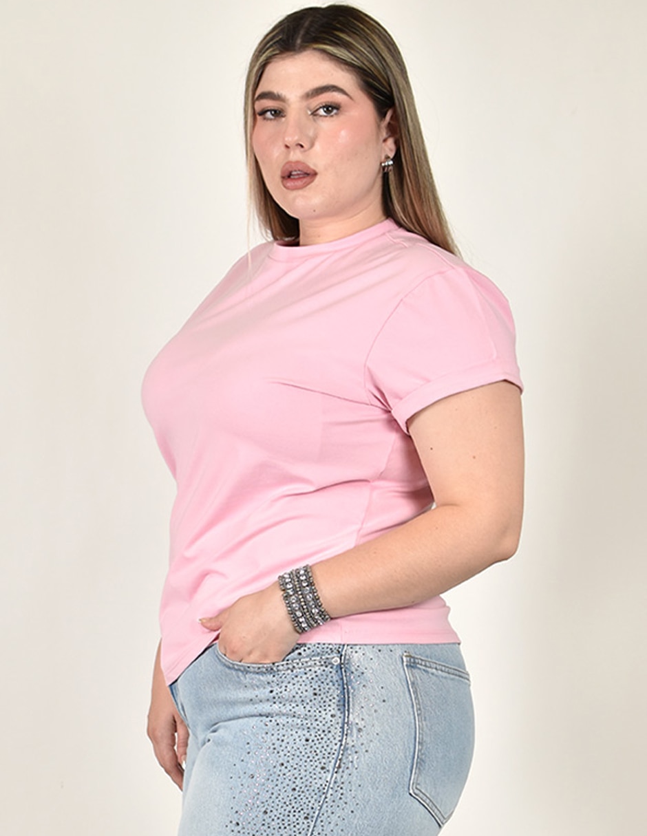 Playera manga corta cuello redondo para mujer 2
