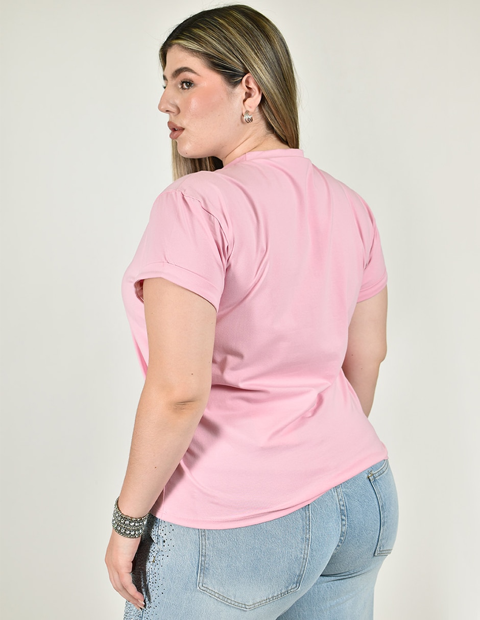 Playera manga corta cuello redondo para mujer 6