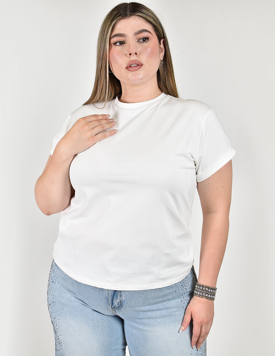 Playera manga corta cuello redondo para mujer 3