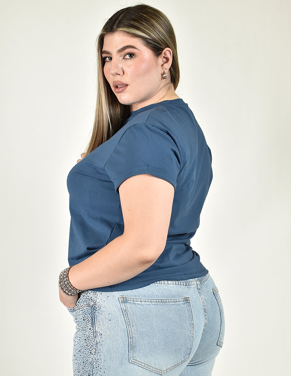 Playera manga corta cuello redondo para mujer 5