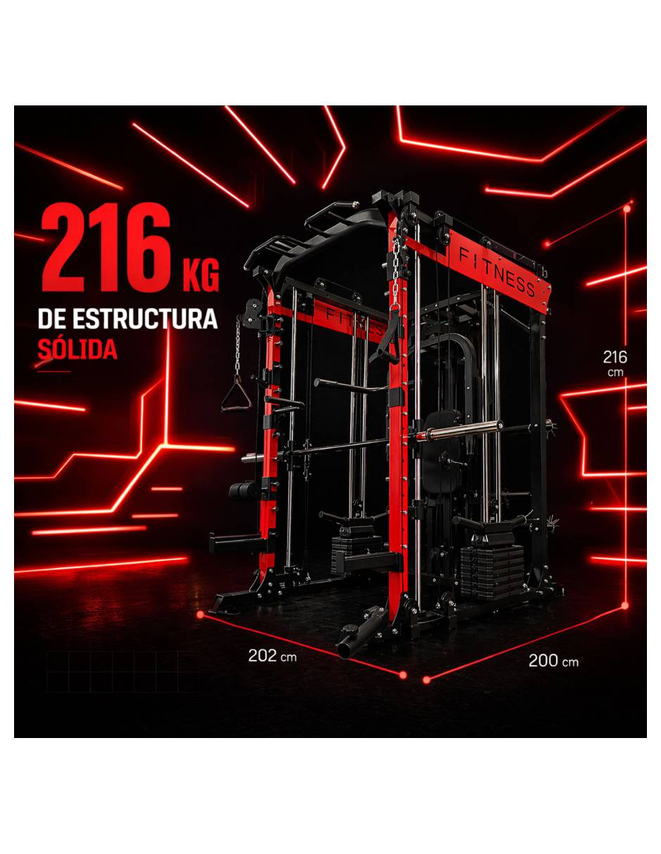 Jaula Multiestación Peso Integrado 136 kg Smith 8