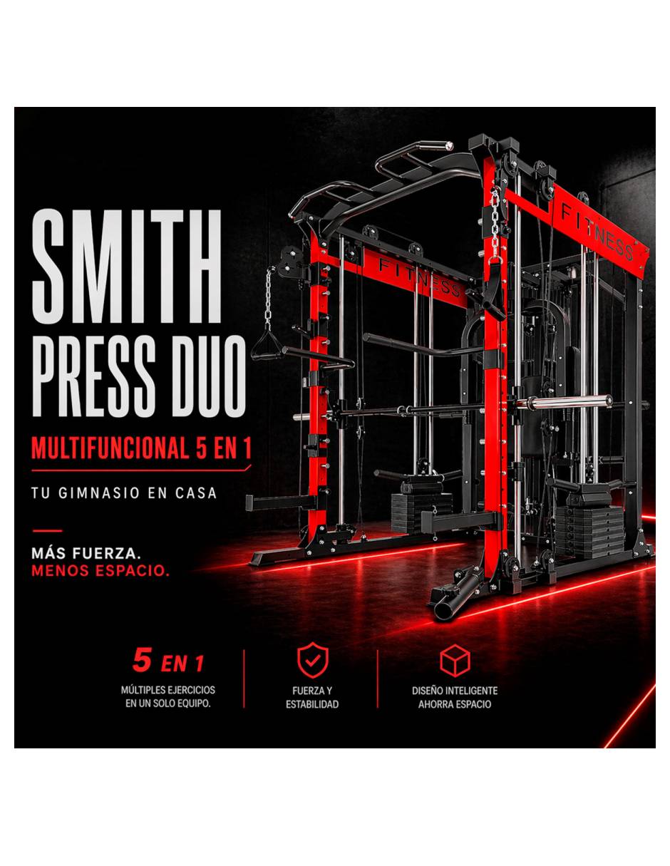 Jaula Multiestación Peso Integrado 136 kg Smith 6