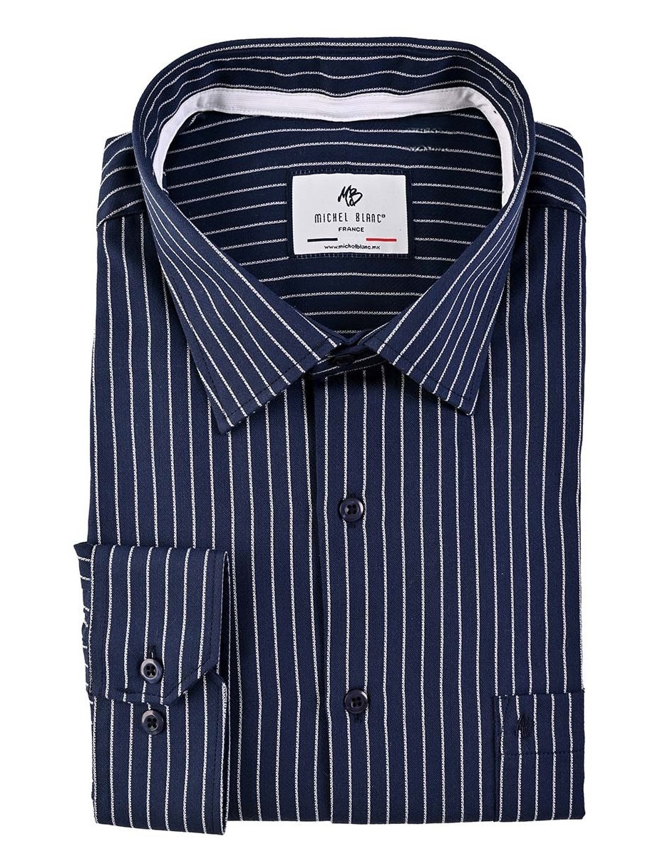 Camisa casual michel blanc manga larga para hombre
