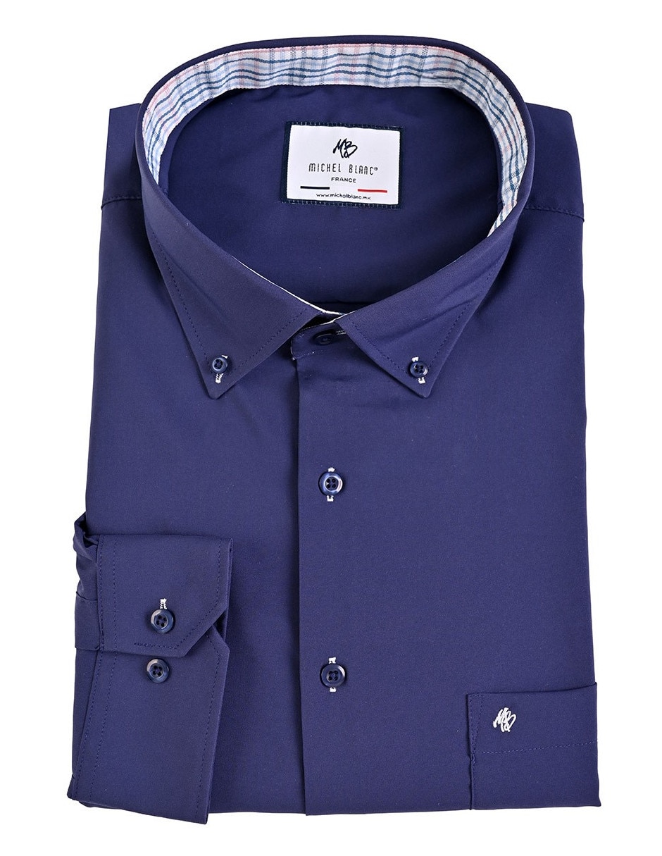Camisa casual michel blanc manga larga para hombre