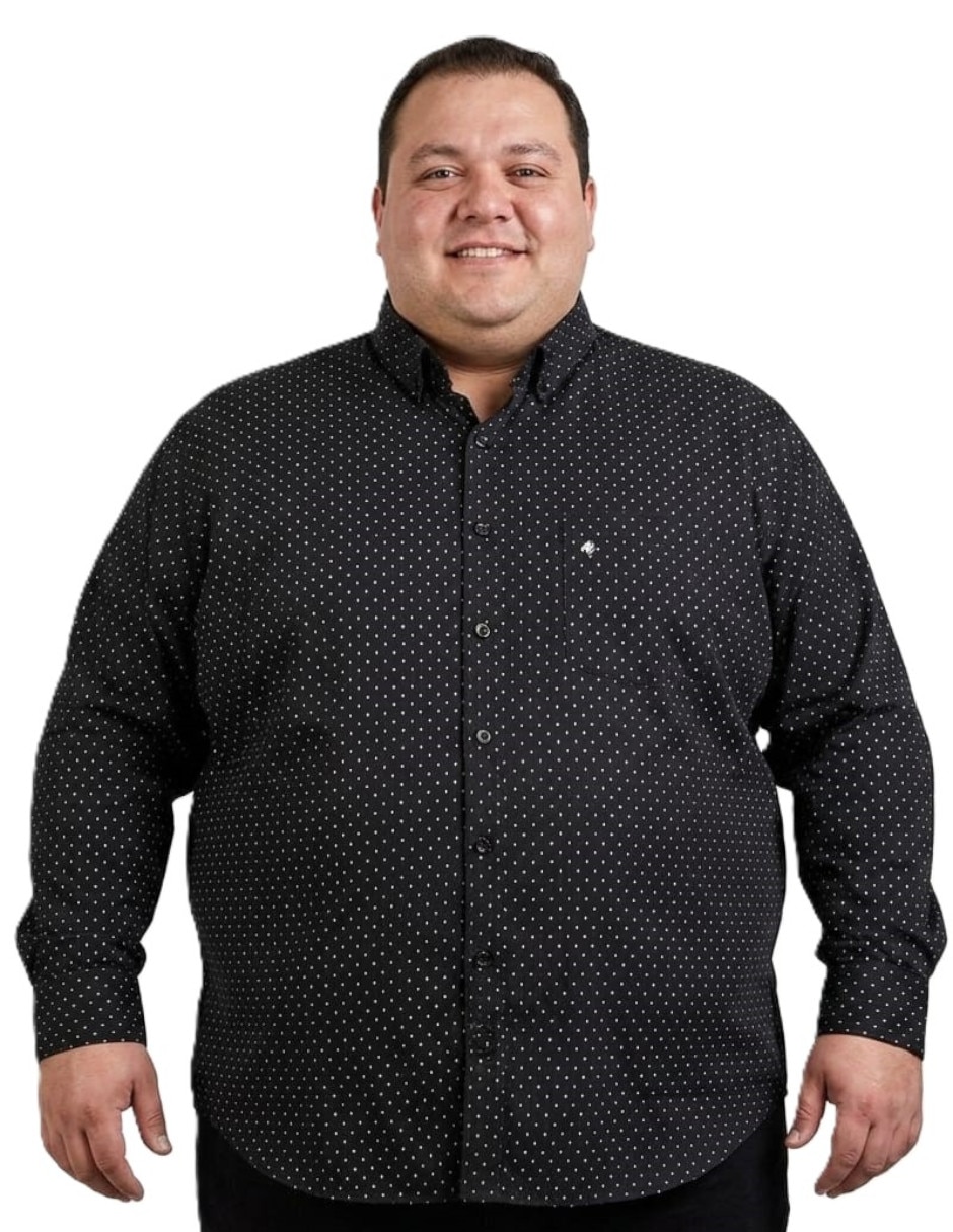 Camisa casual michel blanc de algodón manga larga para hombre