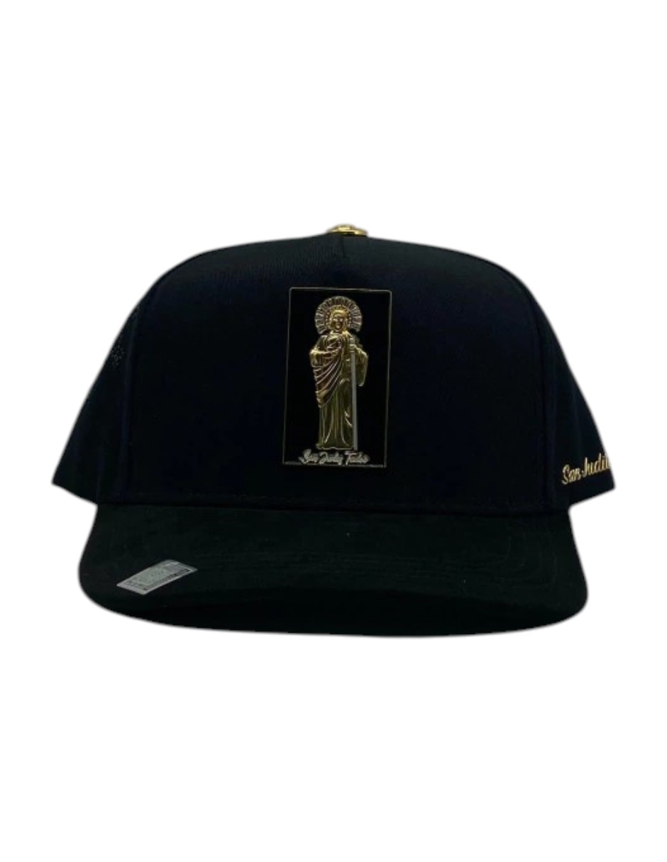 Gorra visera curva snapback casual San Judas Black Placa para hombre