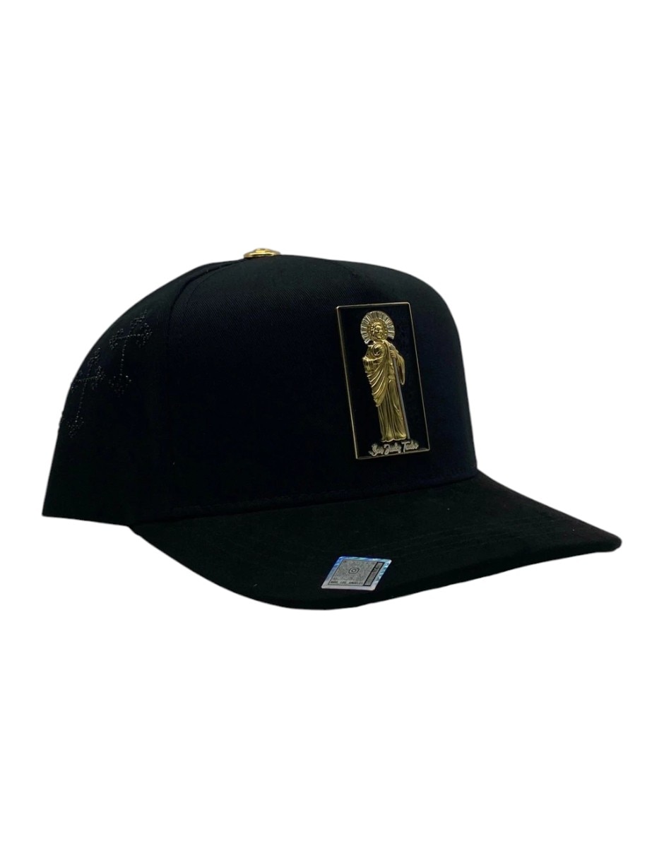 Gorra visera curva snapback casual Big Boss San Judas Black Placa para hombre