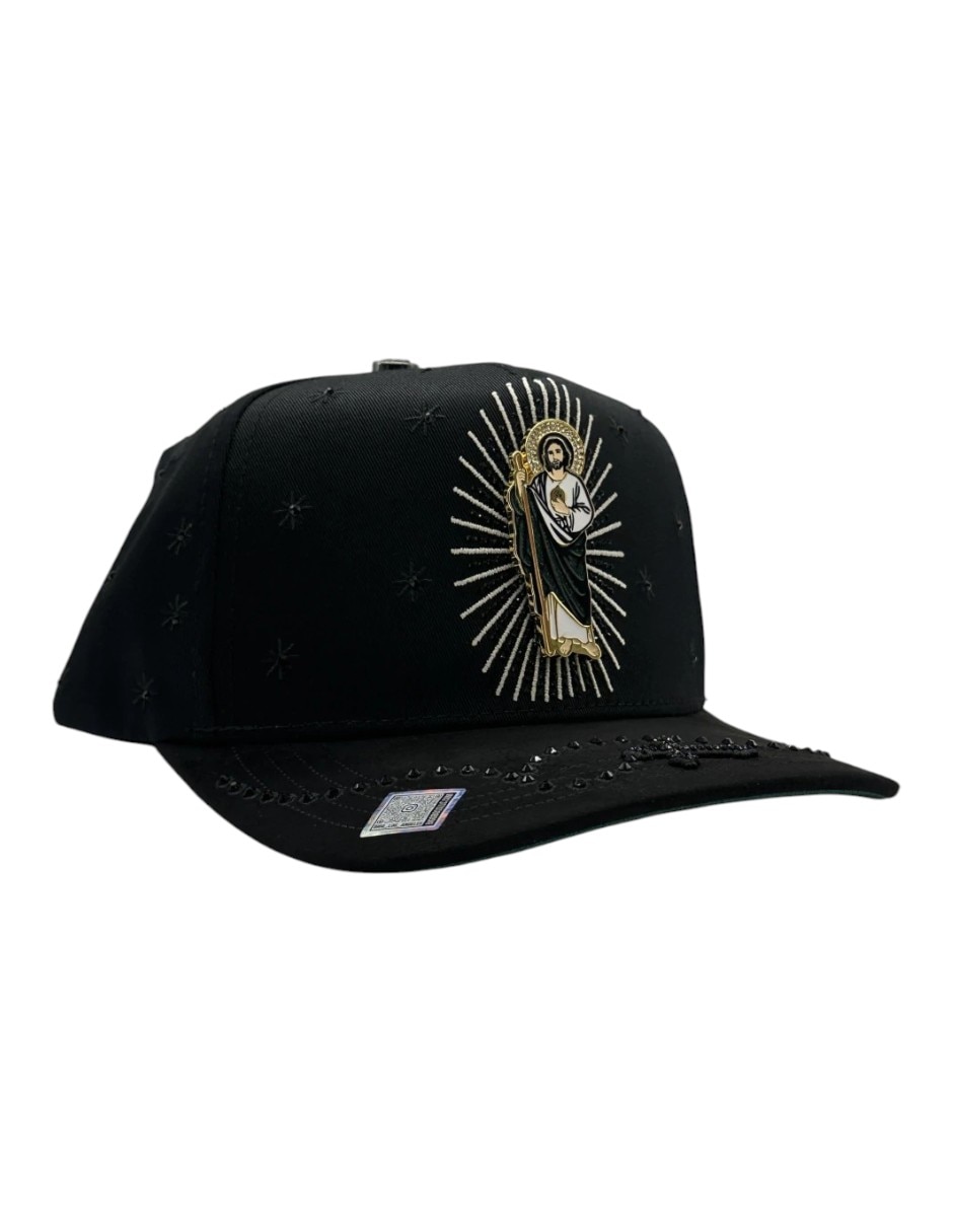 Gorra visera curva snapback casual big boss san judas cristal black para hombre