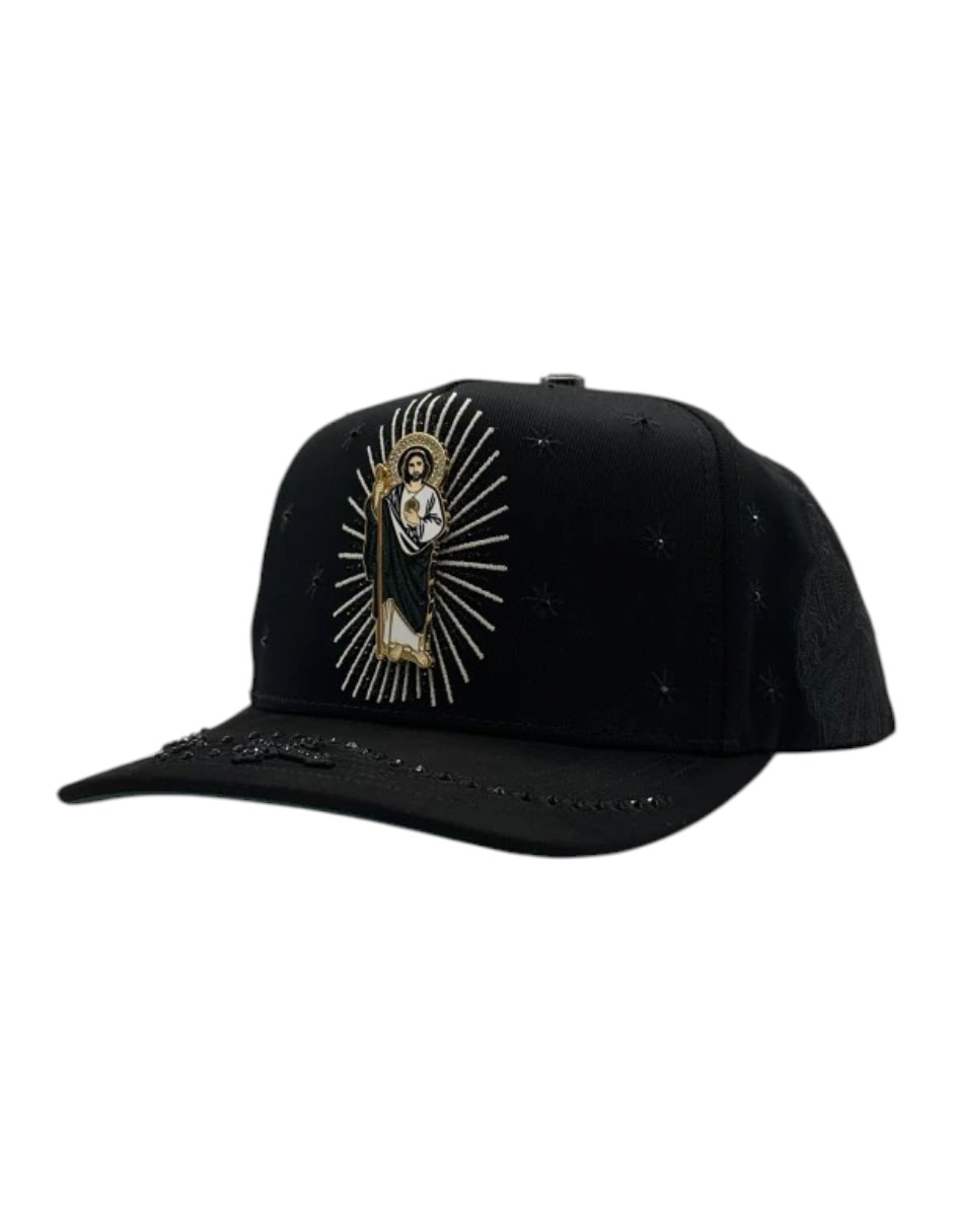 Gorra visera curva snapback casual big boss san judas cristal black para hombre