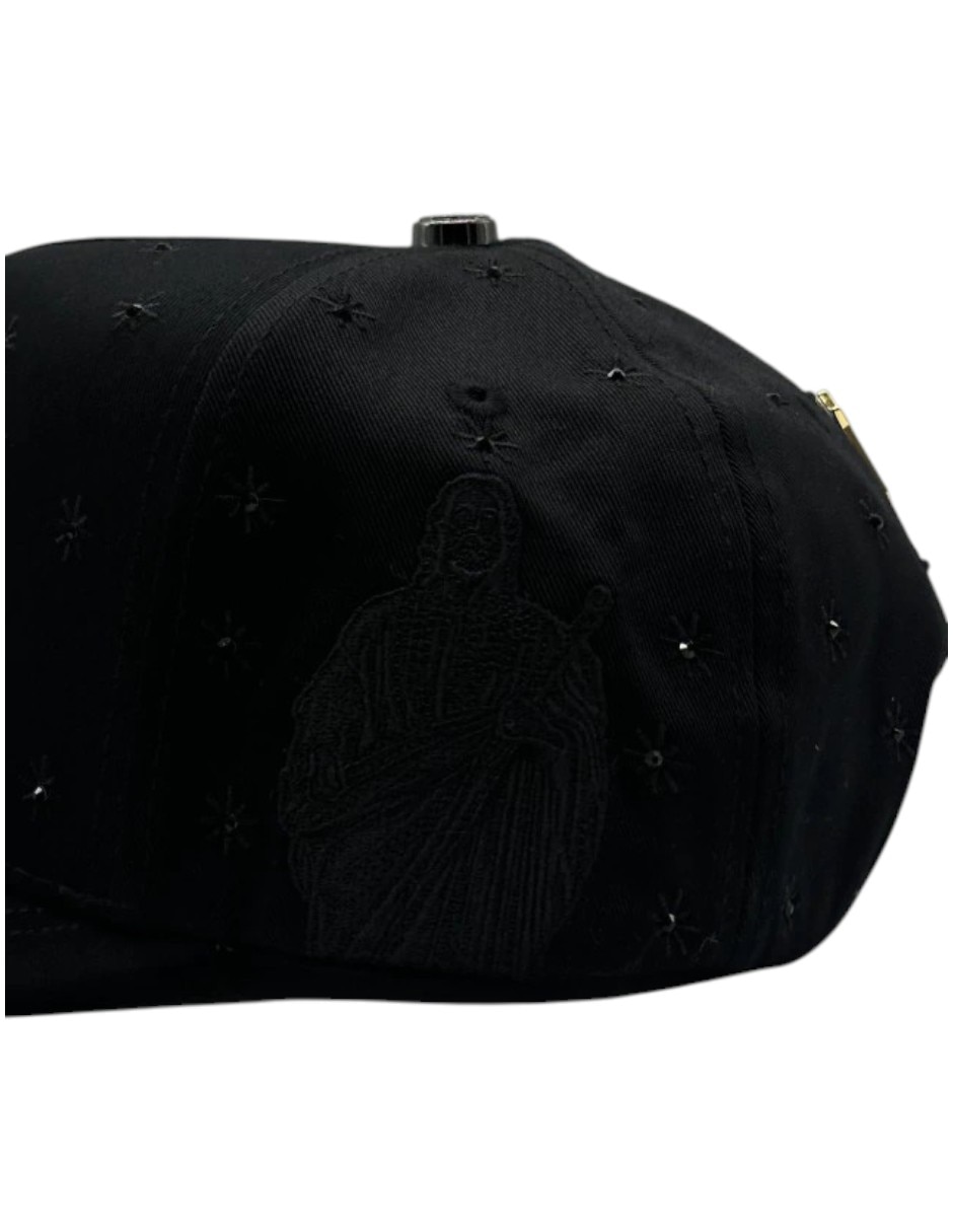 Gorra visera curva snapback casual big boss san judas cristal black para hombre