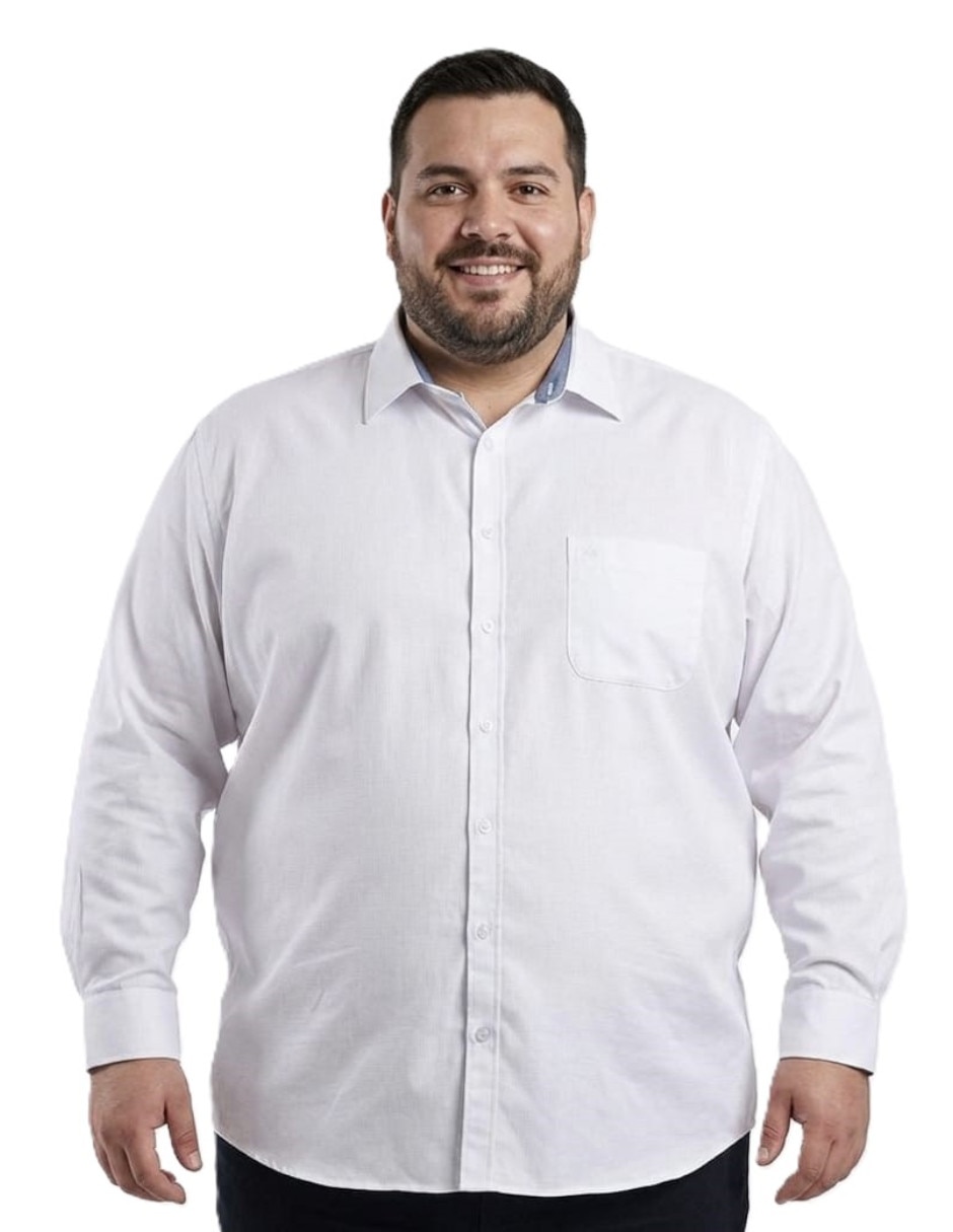Camisa casual michel blanc manga larga para hombre