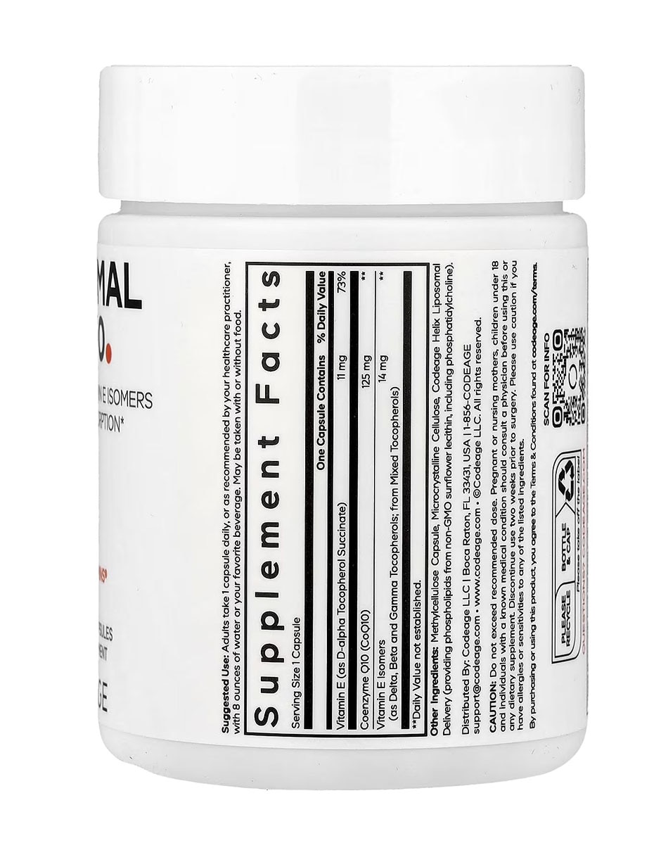 Coq10 liposomal 60 cápsulas codeage con coq10 de