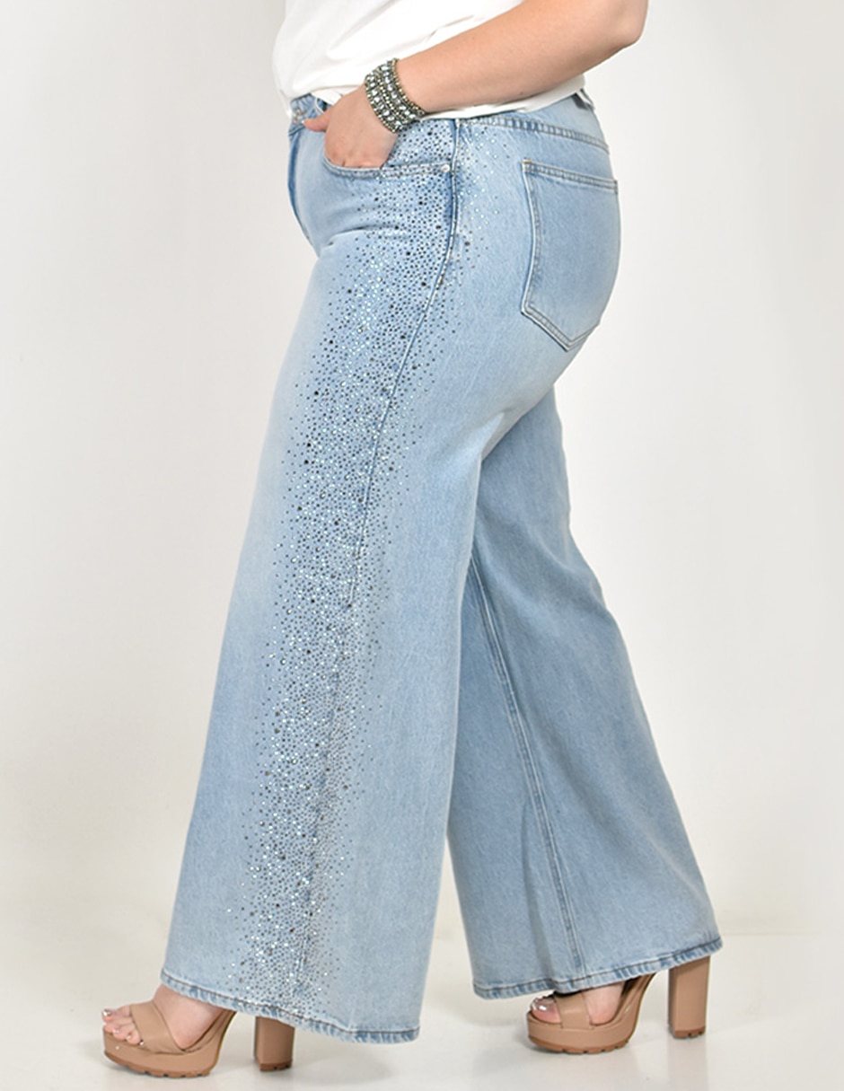 jeans wide leg a la cintura alta para mujer 2