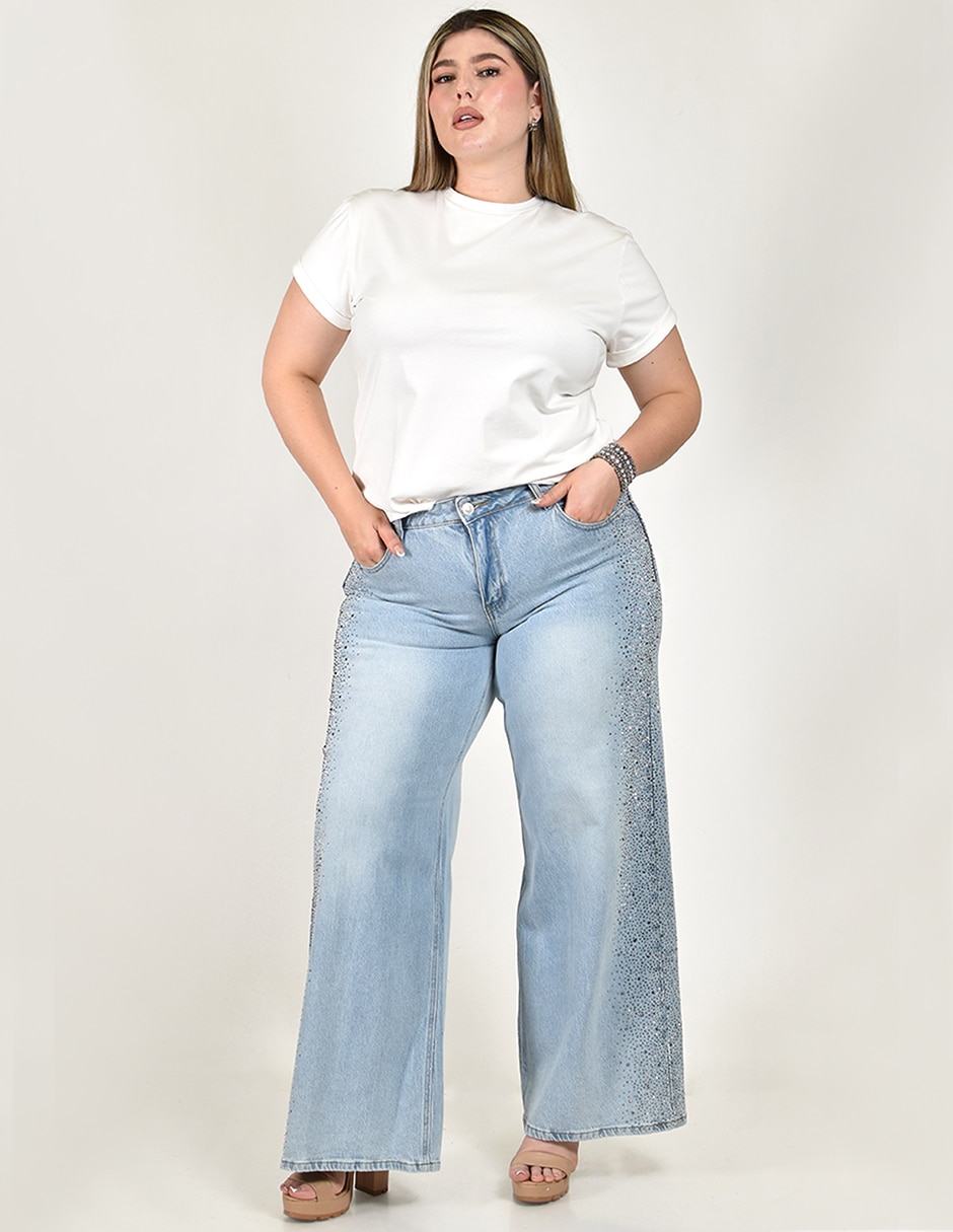 jeans wide leg a la cintura alta para mujer 4