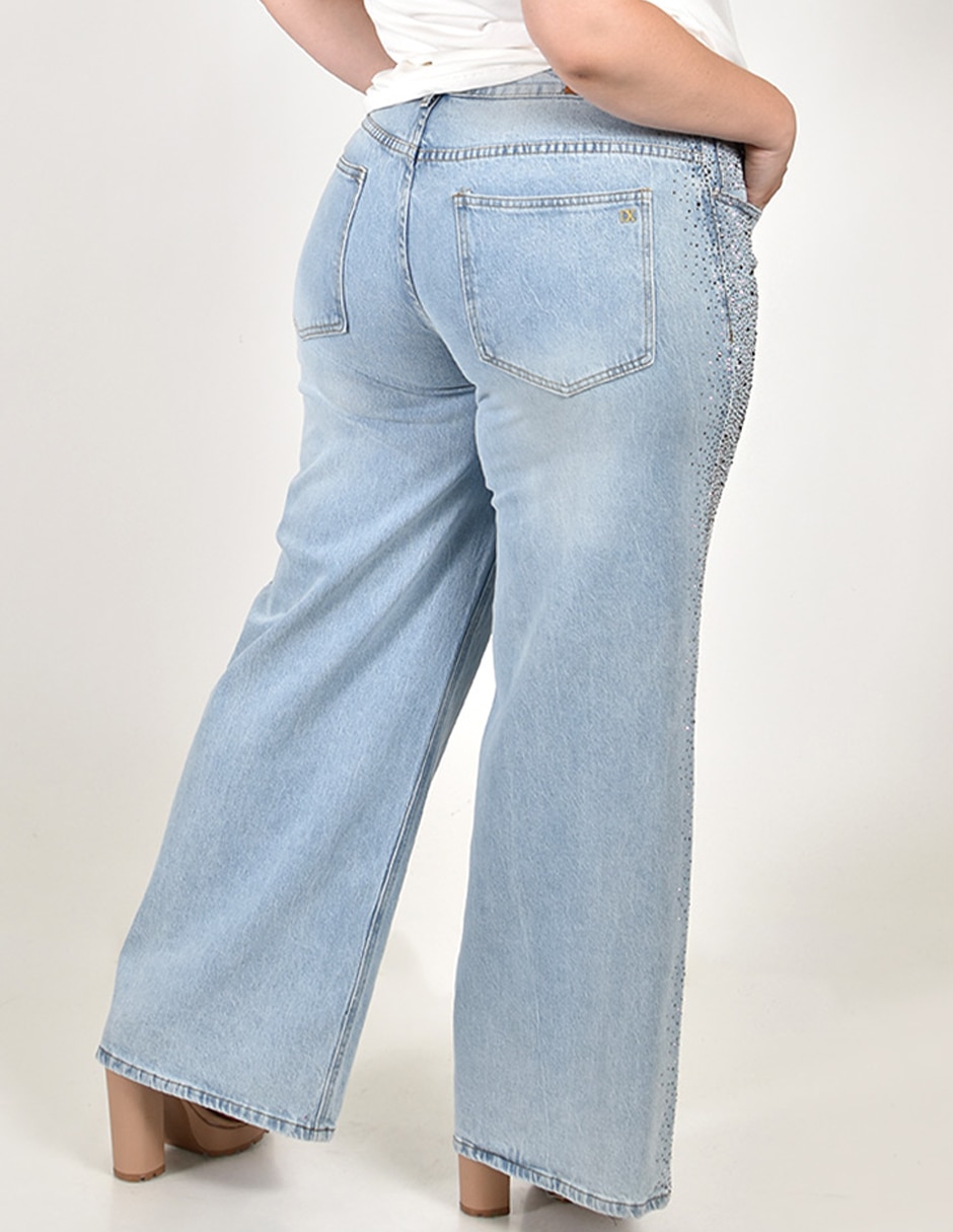 jeans wide leg a la cintura alta para mujer 5