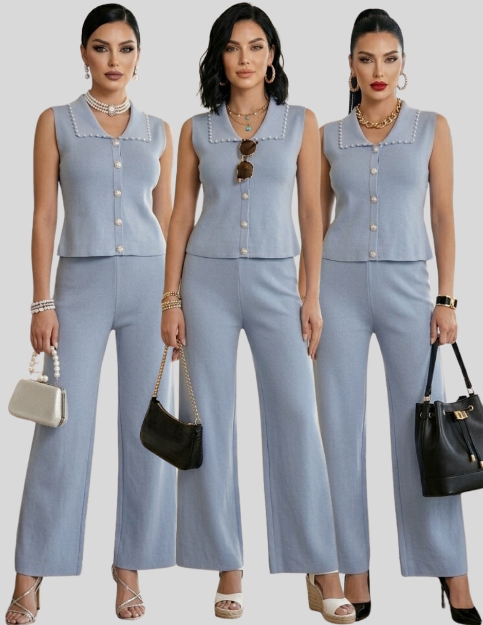 Formal conjunto 2 piezas mujer elegante para mujer 7