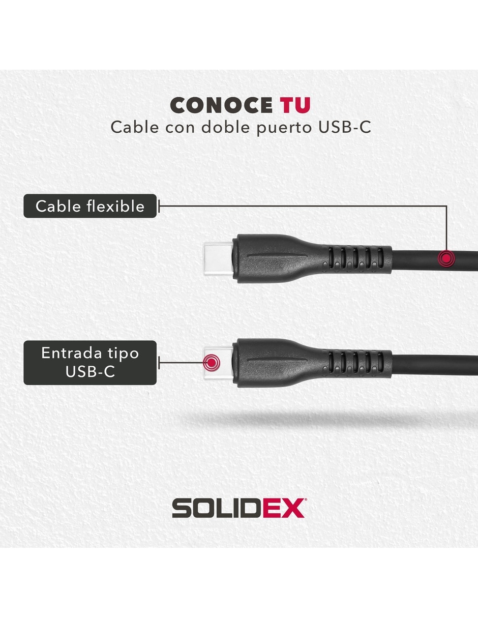 Cable usb c solidex a tipo usb c de 1.5 m